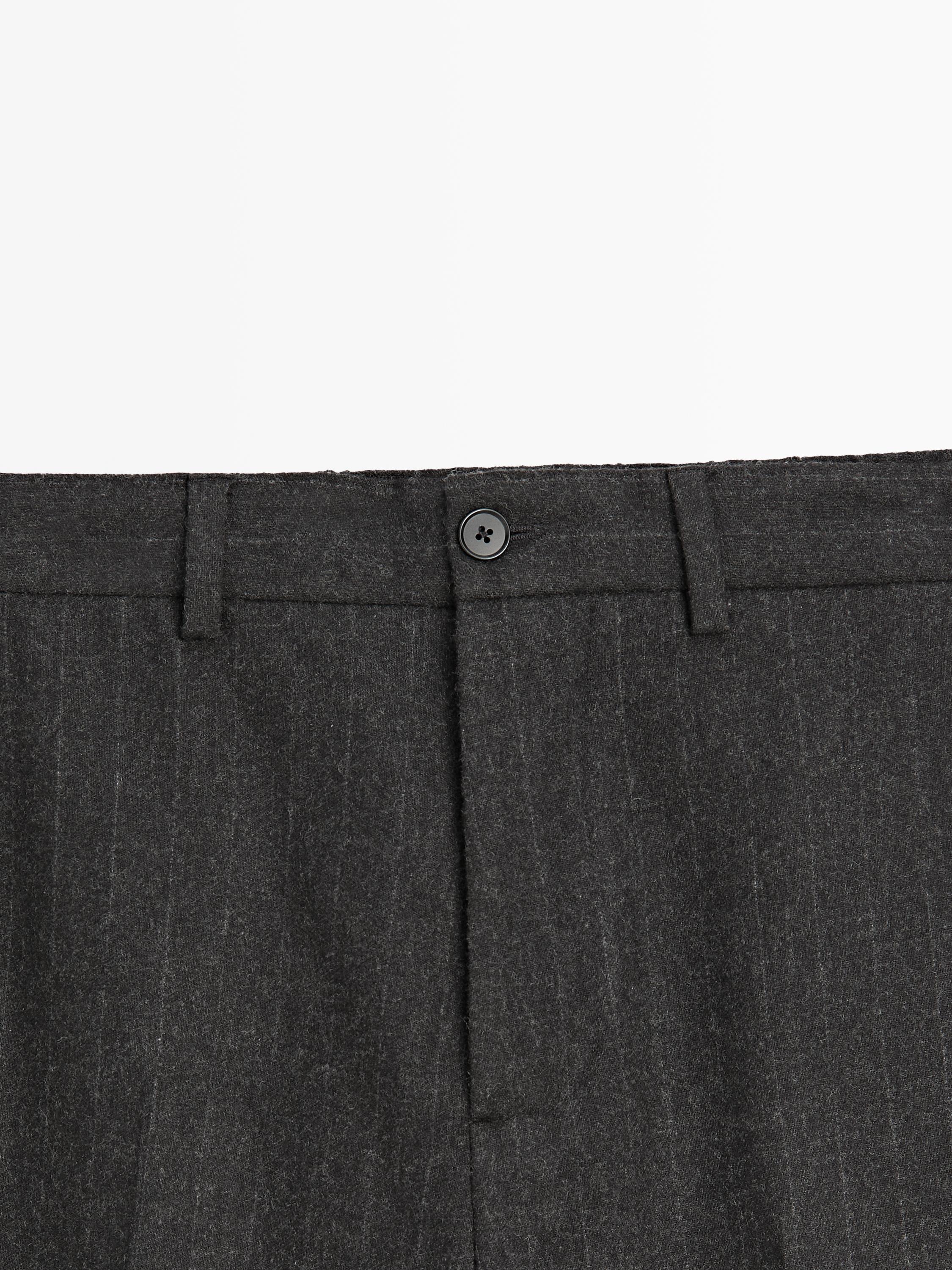 Striped wool blend trousers